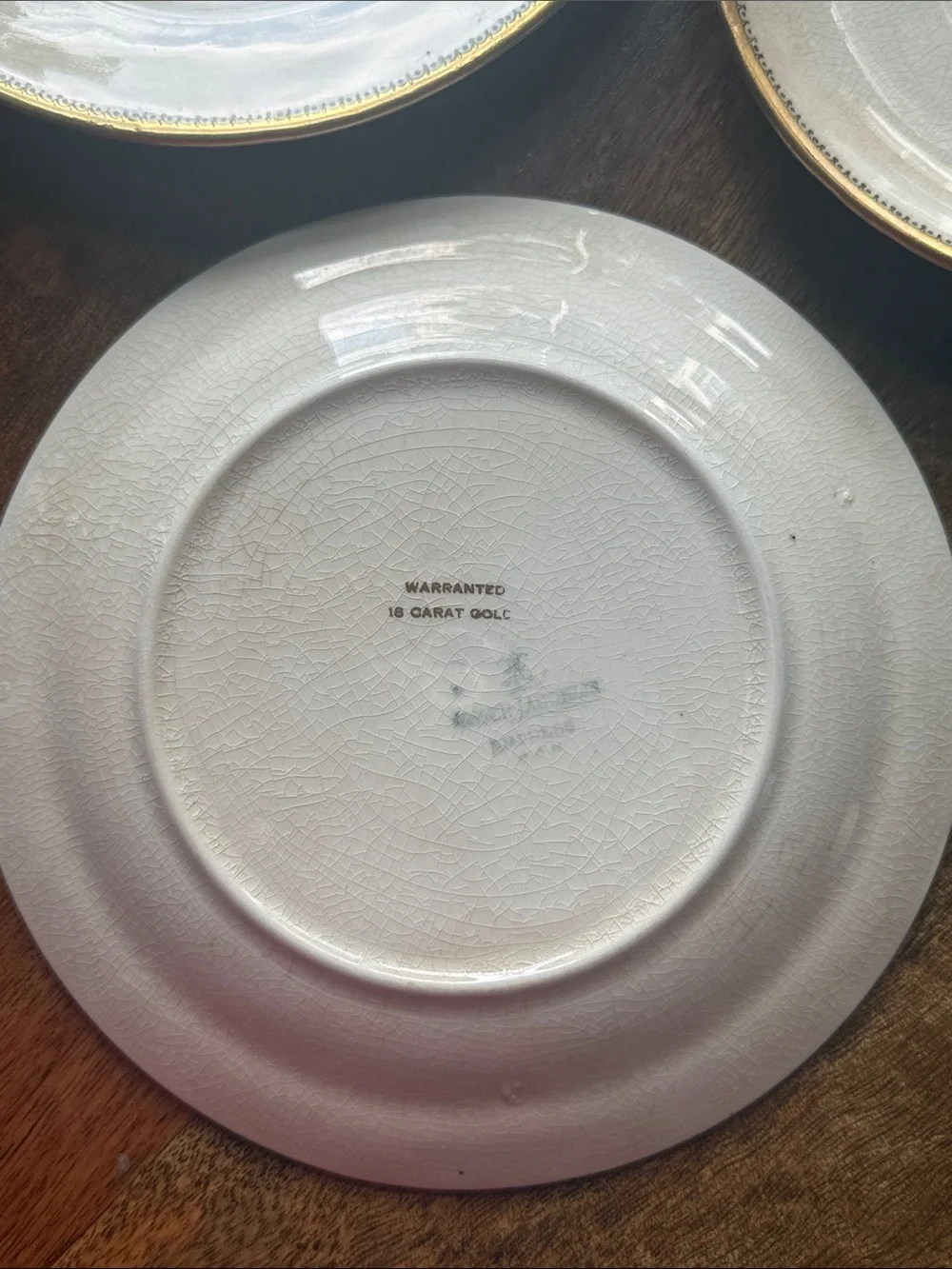 Homer Laughlin Empress Vintage 18k Gold Rim Set of Three Plates!